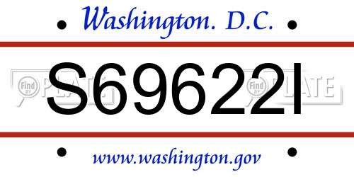 S69622I District Of Columbia License Plate