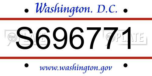 S696771 District Of Columbia License Plate