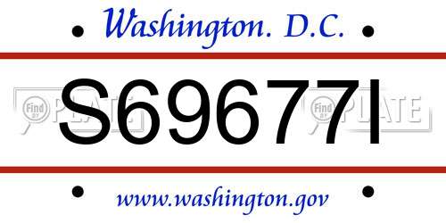 S69677I District Of Columbia License Plate