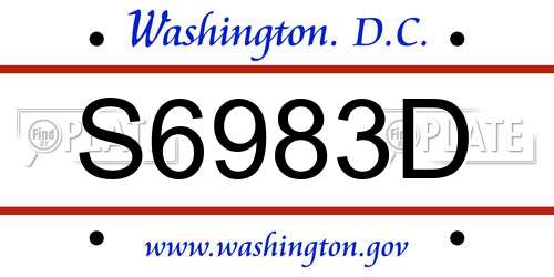 S6983D District Of Columbia License Plate