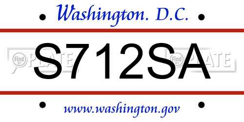 S712SA District Of Columbia License Plate