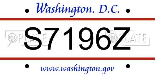 S7196Z District Of Columbia License Plate