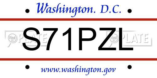 S71PZL District Of Columbia License Plate
