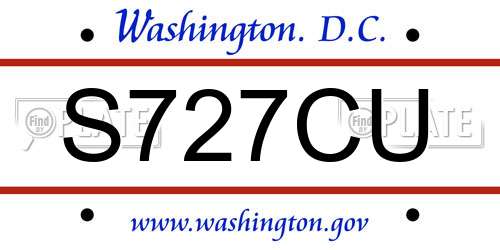 S727CU District Of Columbia License Plate
