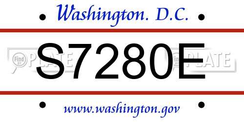 S7280E District Of Columbia License Plate