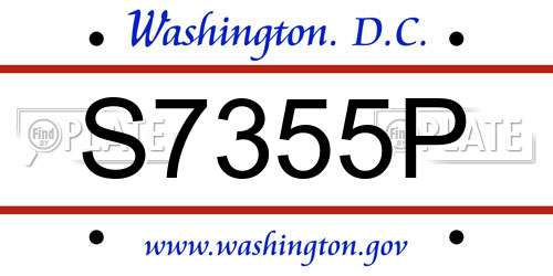 S7355P District Of Columbia License Plate