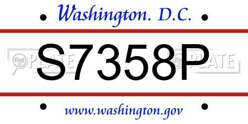 S7358P District Of Columbia License Plate