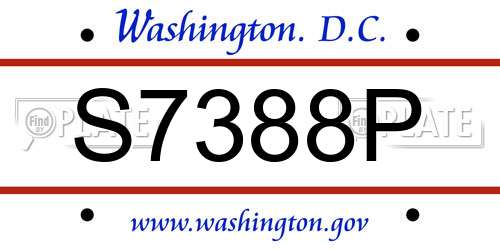 S7388P District Of Columbia License Plate