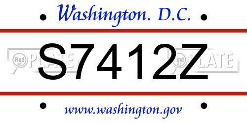 S7412Z District Of Columbia License Plate