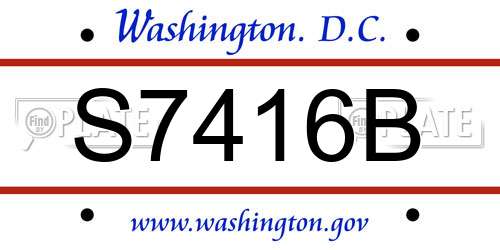 S7416B District Of Columbia License Plate