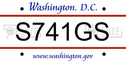 S741GS District Of Columbia License Plate