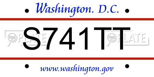 S741TT District Of Columbia License Plate