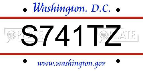 S741TZ District Of Columbia License Plate
