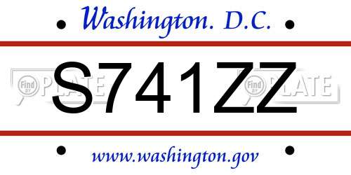 S741ZZ District Of Columbia License Plate