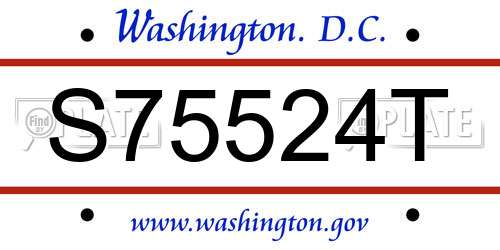 S75524T District Of Columbia License Plate