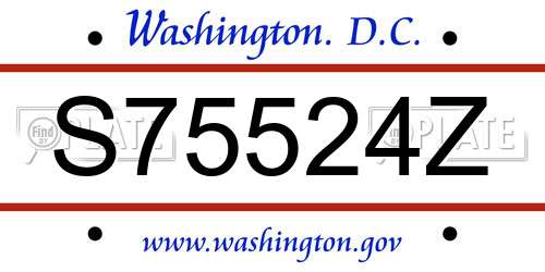 S75524Z District Of Columbia License Plate