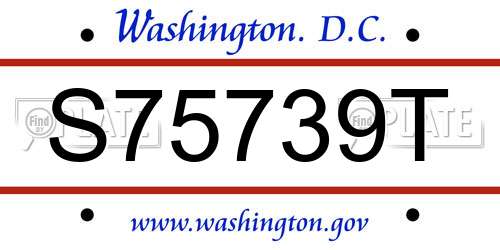S75739T District Of Columbia License Plate