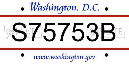 S75753B District Of Columbia License Plate