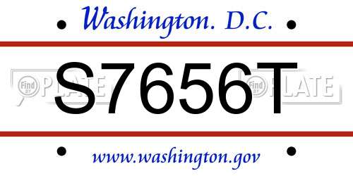 S7656T District Of Columbia License Plate