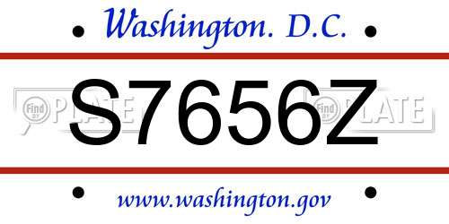 S7656Z District Of Columbia License Plate