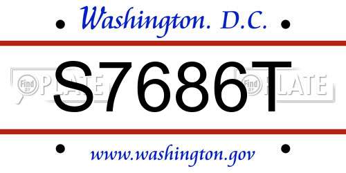 S7686T District Of Columbia License Plate