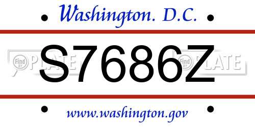 S7686Z District Of Columbia License Plate
