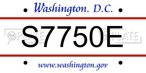 S7750E District Of Columbia License Plate