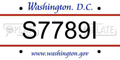 S7789I District Of Columbia License Plate