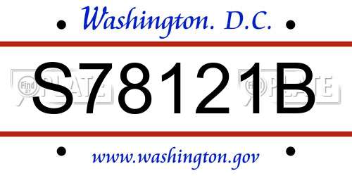 S78121B District Of Columbia License Plate
