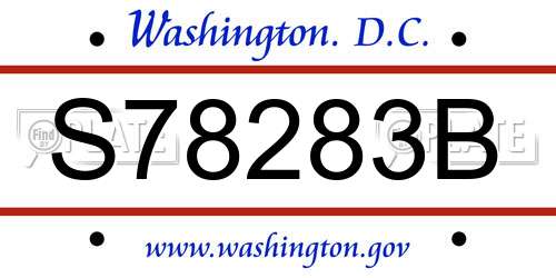 S78283B District Of Columbia License Plate
