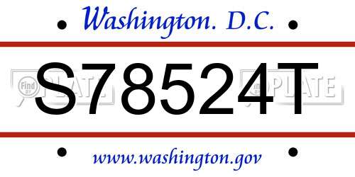 S78524T District Of Columbia License Plate