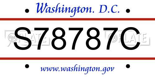 S78787C District Of Columbia License Plate