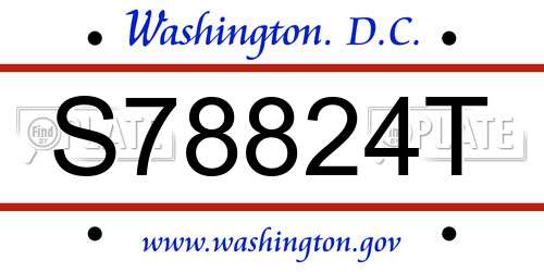 S78824T District Of Columbia License Plate