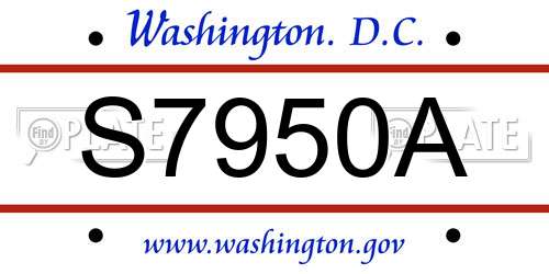 S7950A District Of Columbia License Plate