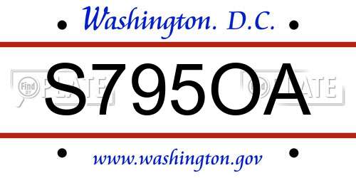 S795OA District Of Columbia License Plate