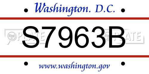 S7963B District Of Columbia License Plate