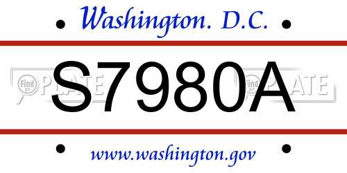 S7980A District Of Columbia License Plate