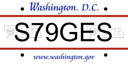 S79GES District Of Columbia License Plate
