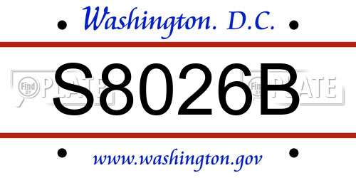 S8026B District Of Columbia License Plate