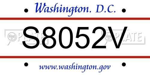 S8052V District Of Columbia License Plate