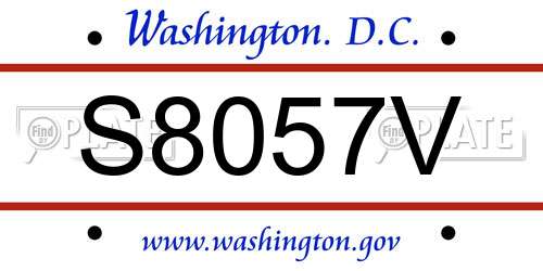 S8057V District Of Columbia License Plate