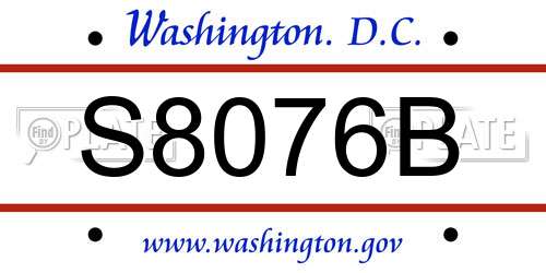 S8076B District Of Columbia License Plate
