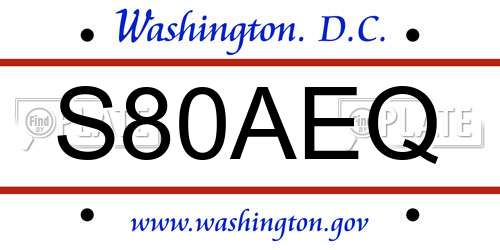 S80AEQ District Of Columbia License Plate