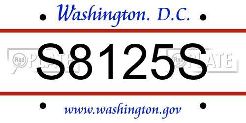 S8125S District Of Columbia License Plate