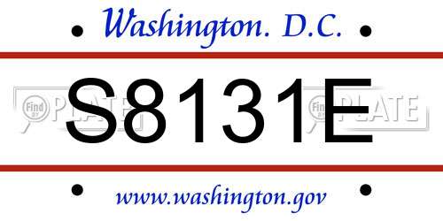 S8131E District Of Columbia License Plate