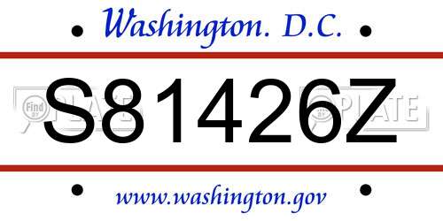 S81426Z District Of Columbia License Plate
