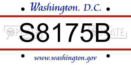 S8175B District Of Columbia License Plate