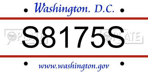 S8175S District Of Columbia License Plate