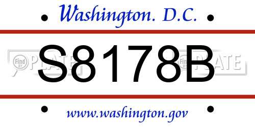 S8178B District Of Columbia License Plate