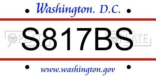 S817BS District Of Columbia License Plate